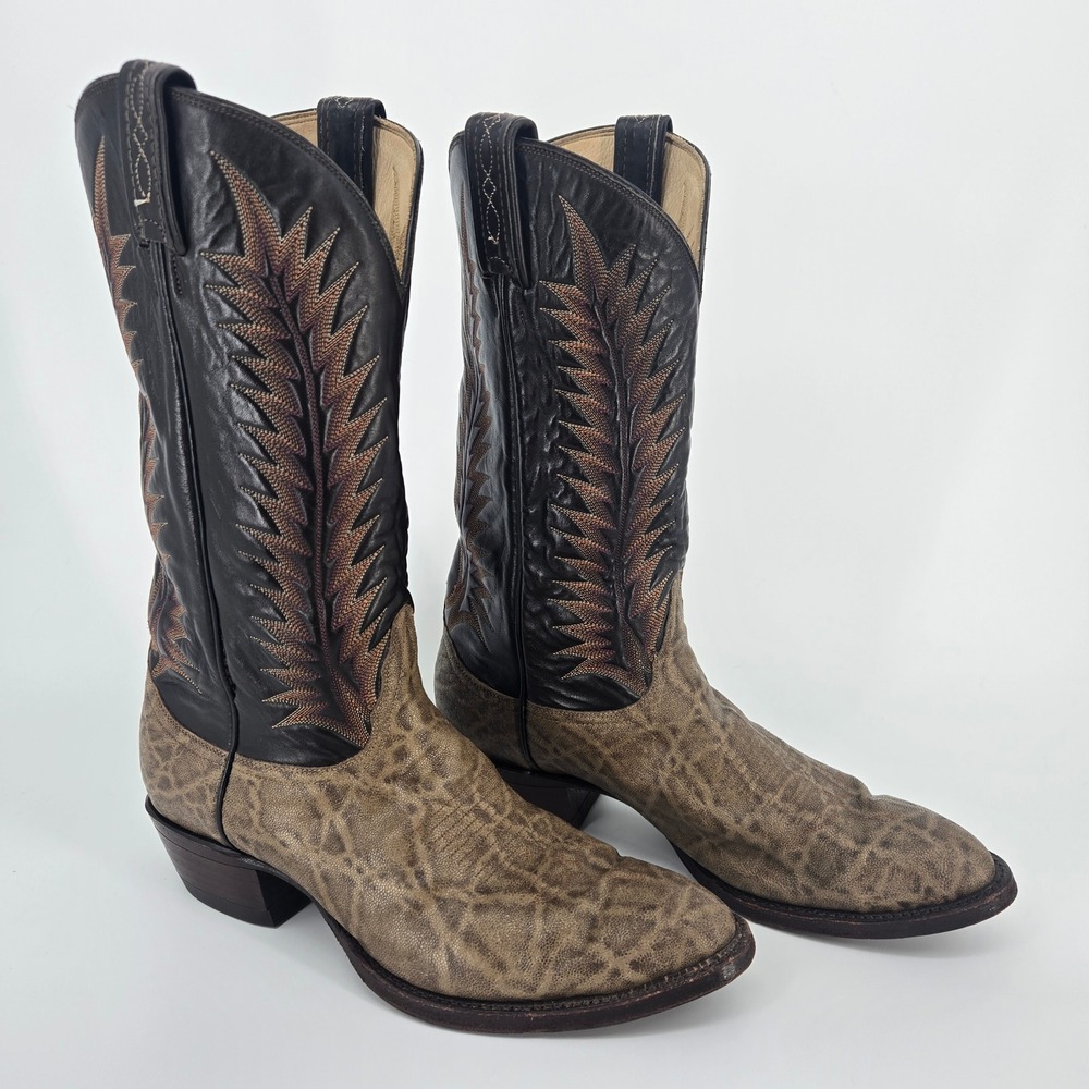 Tony Lama Gold Label 8601 Brown Leather Boots Size 8 Cowboy Western Rodeo